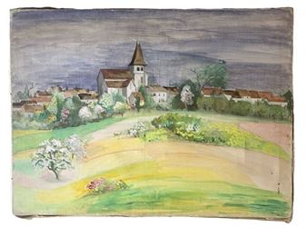 Fields on the outskirts of the village - Jeanne Besnard-Fortin