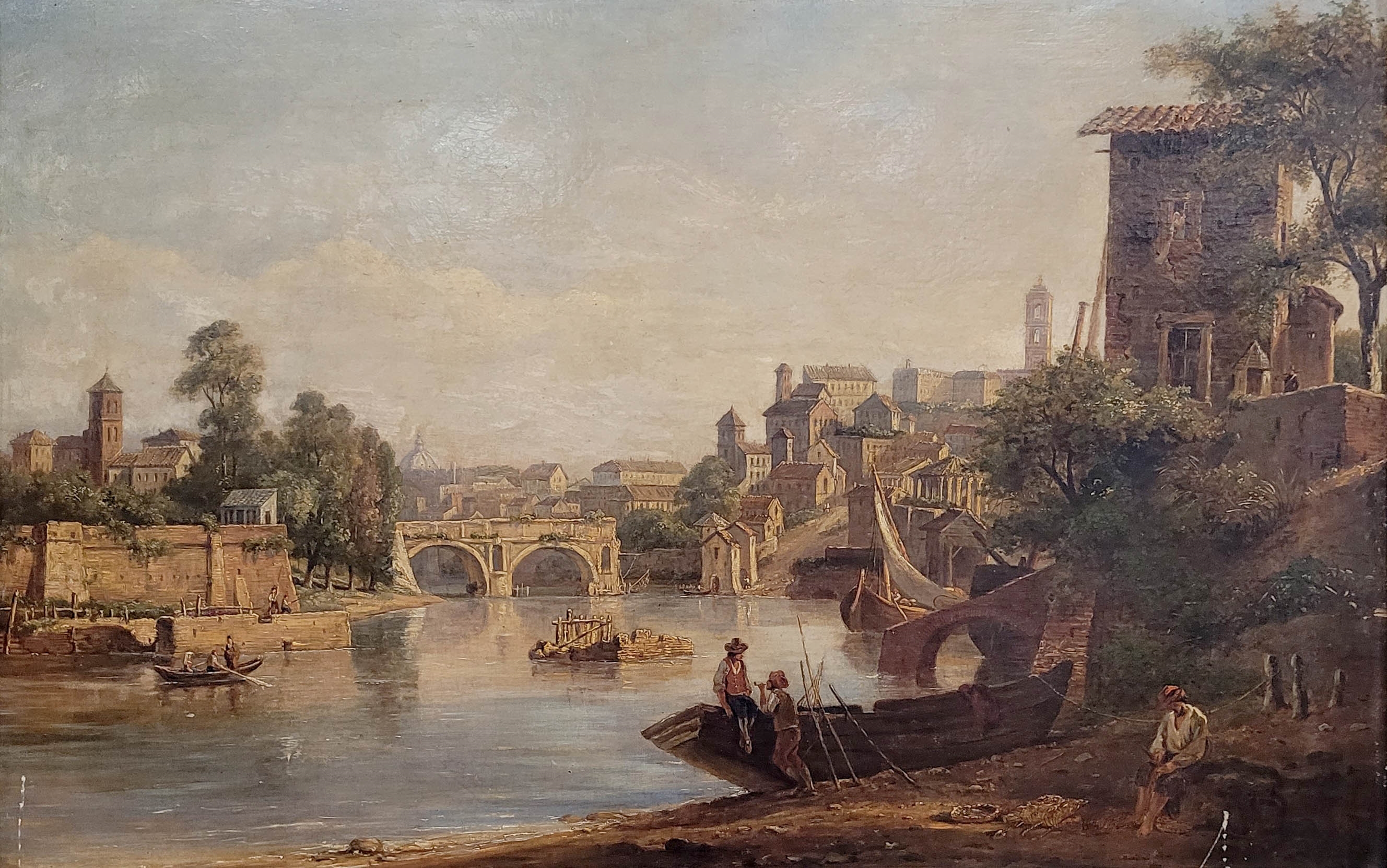 Jacob George Strutt | Tiber Ansicht mit Pons Aemilius | MutualArt