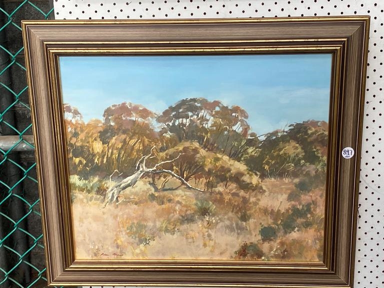 Artwork by Peter Glass, FRAMED OIL - GOLDEN WINTER - SIGNED PETER GLASS, Made of oil