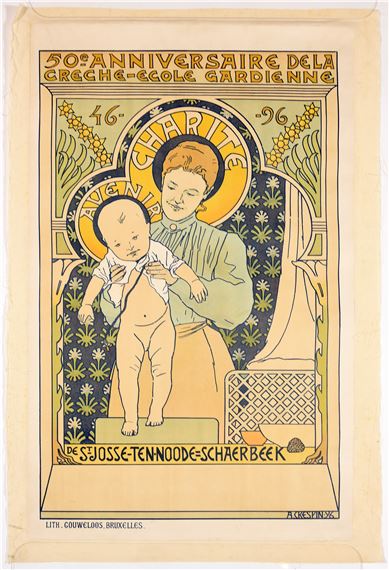 50e anniversaire de la crèche-école gardienne de St-Josse-ten-Noode et Schaerbeek by Adolphe Crespin, 1896