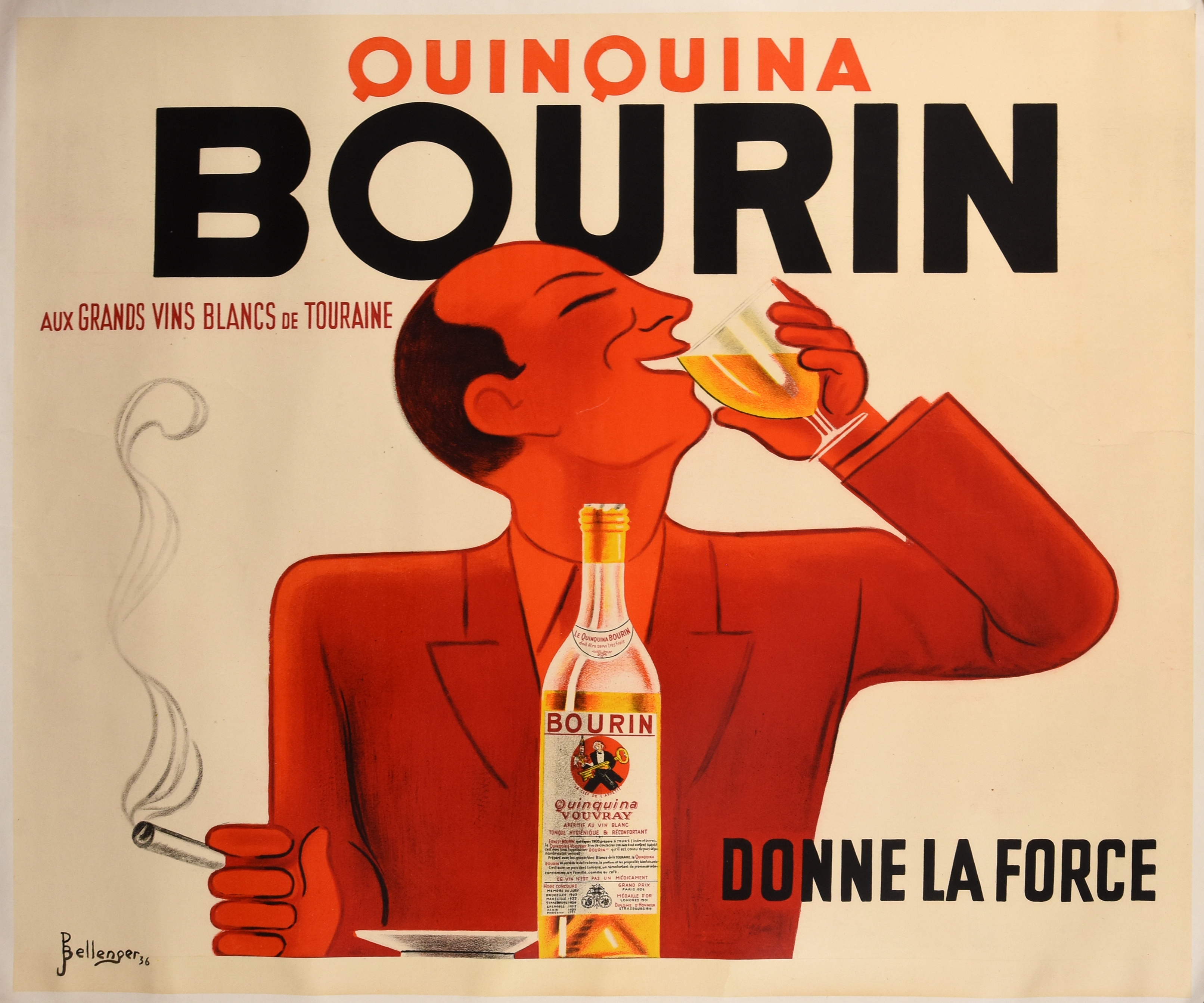 Quinquina/ Bourin/ aux grands vins blancs de Touraine// Donne la force - Pierre Bellenger