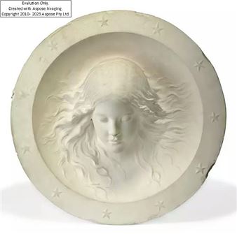a plaster portrait relief roundel of Agnes Gladstone - Alexander Munro