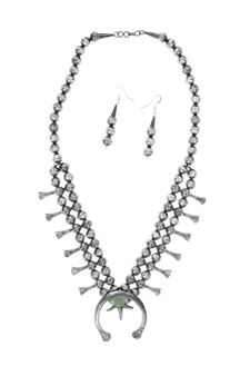 Navajo Gerald Mitchell Squash Necklace & Earrings - Gerald Mitchell