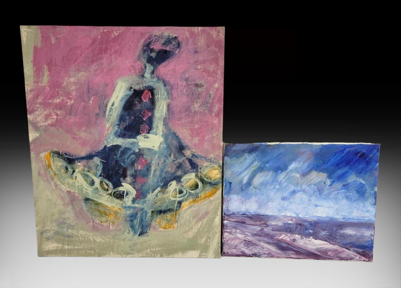 Artwork by Kathleen Coons, "Clown from Venus", Made of Oil on stretched canvas