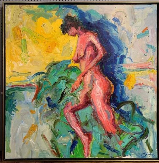 Telford Fenton Oil On Canvas Of Nude by Telford Fenton