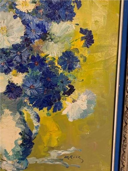 M. Rice | Signed M. Rice Oil On Canvas Flower Still Life | MutualArt