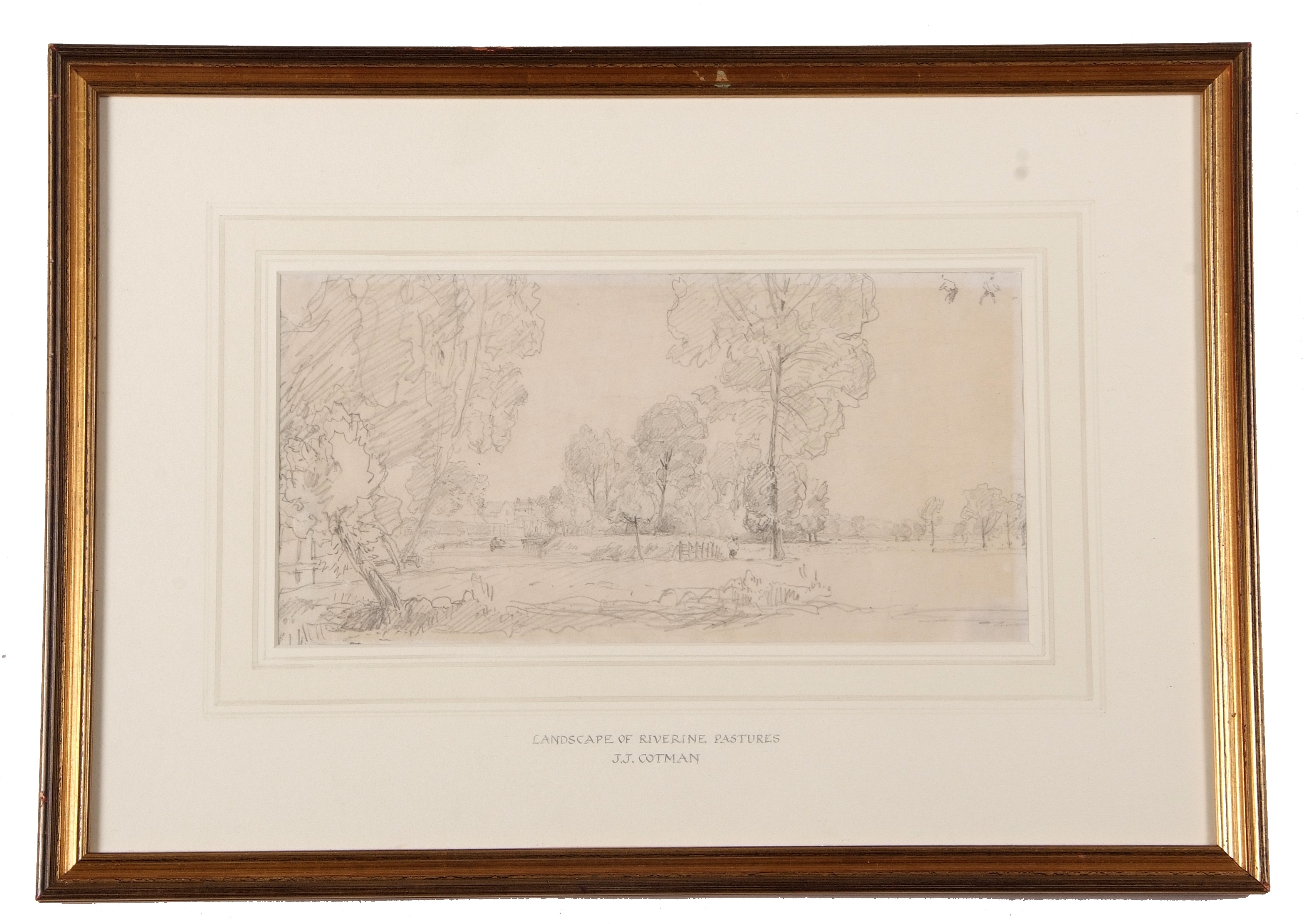 John Joseph Cotman | 'Landscape of riverine pastures with distant ...