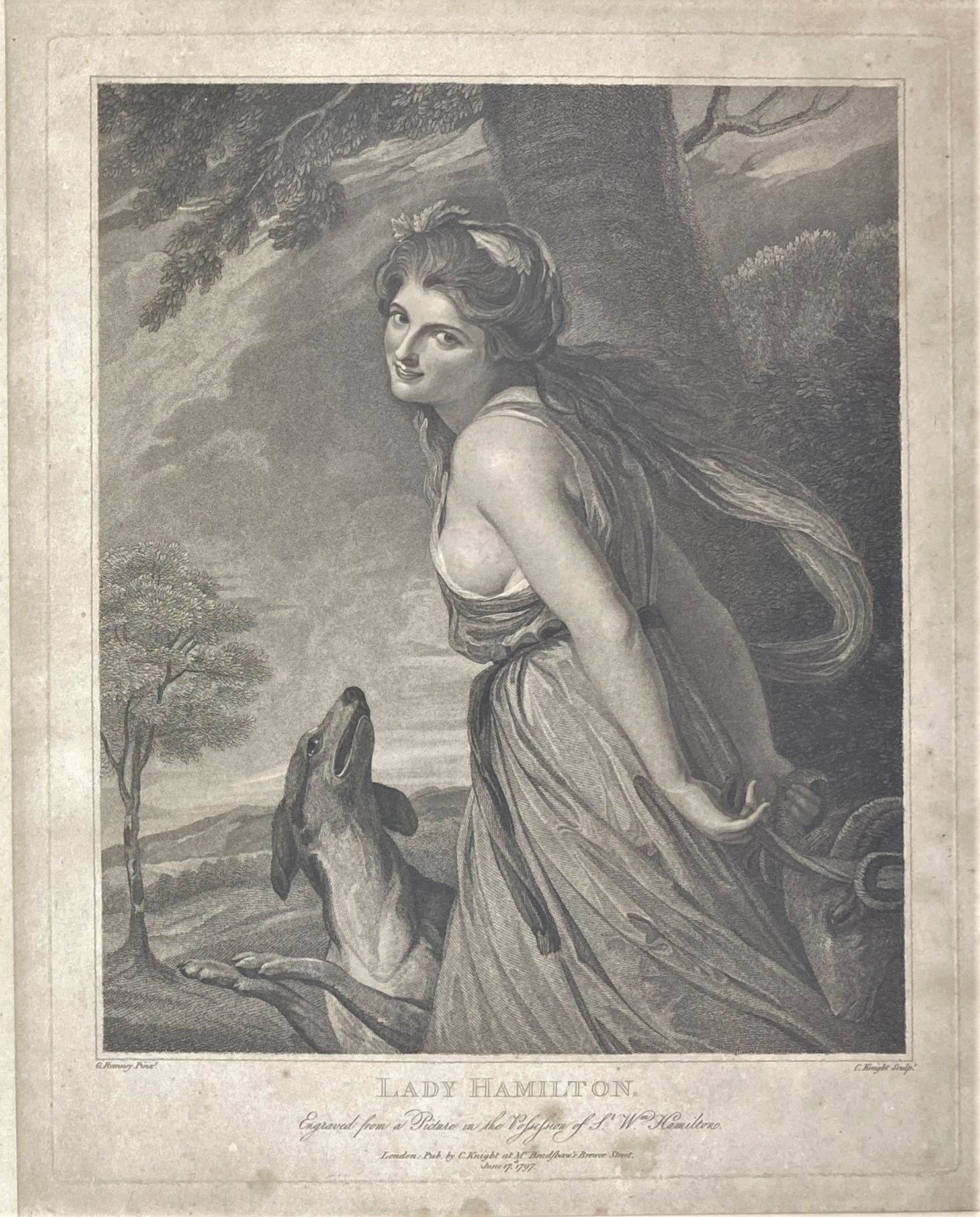 Artwork by George Romney, Lady Hamilton, Made of Stipple engraving