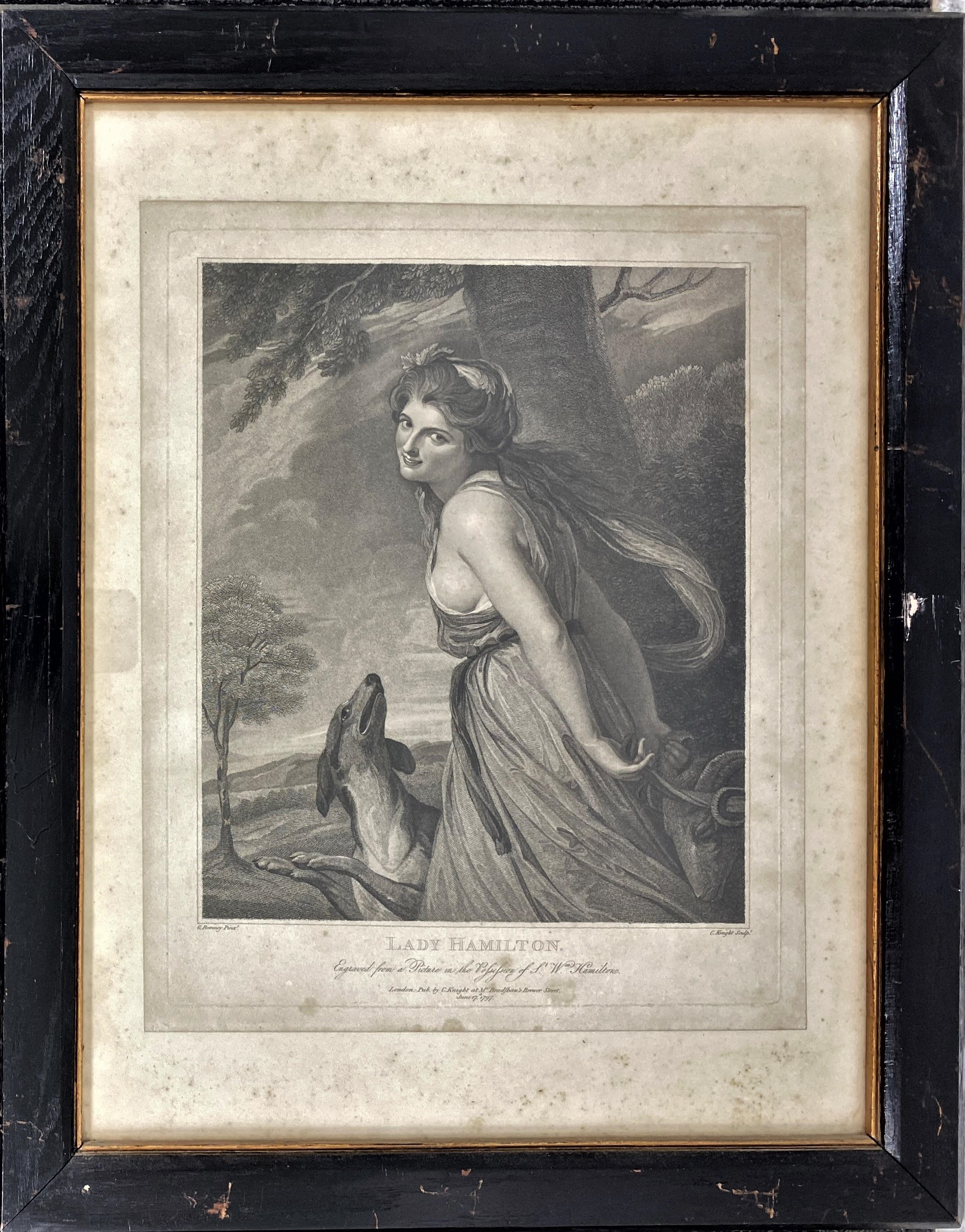 Artwork by George Romney, Lady Hamilton, Made of Stipple engraving