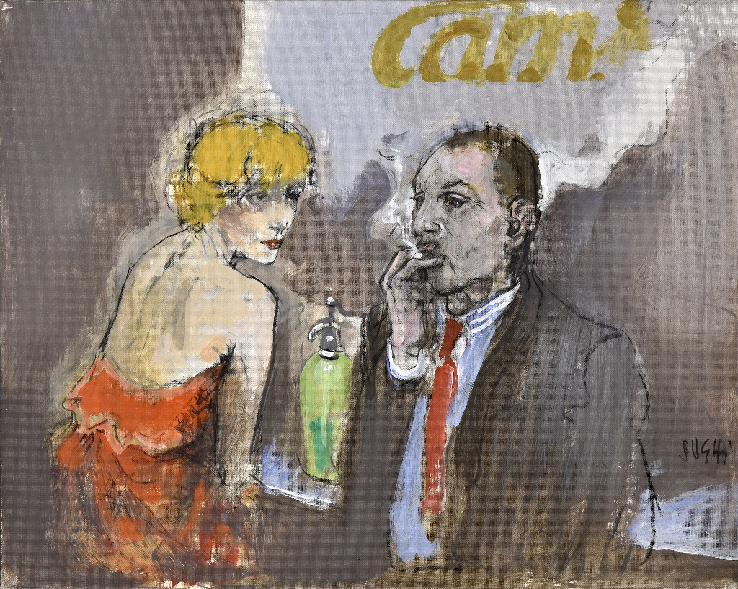 Untitled (At the cafe) by Alberto Sughi