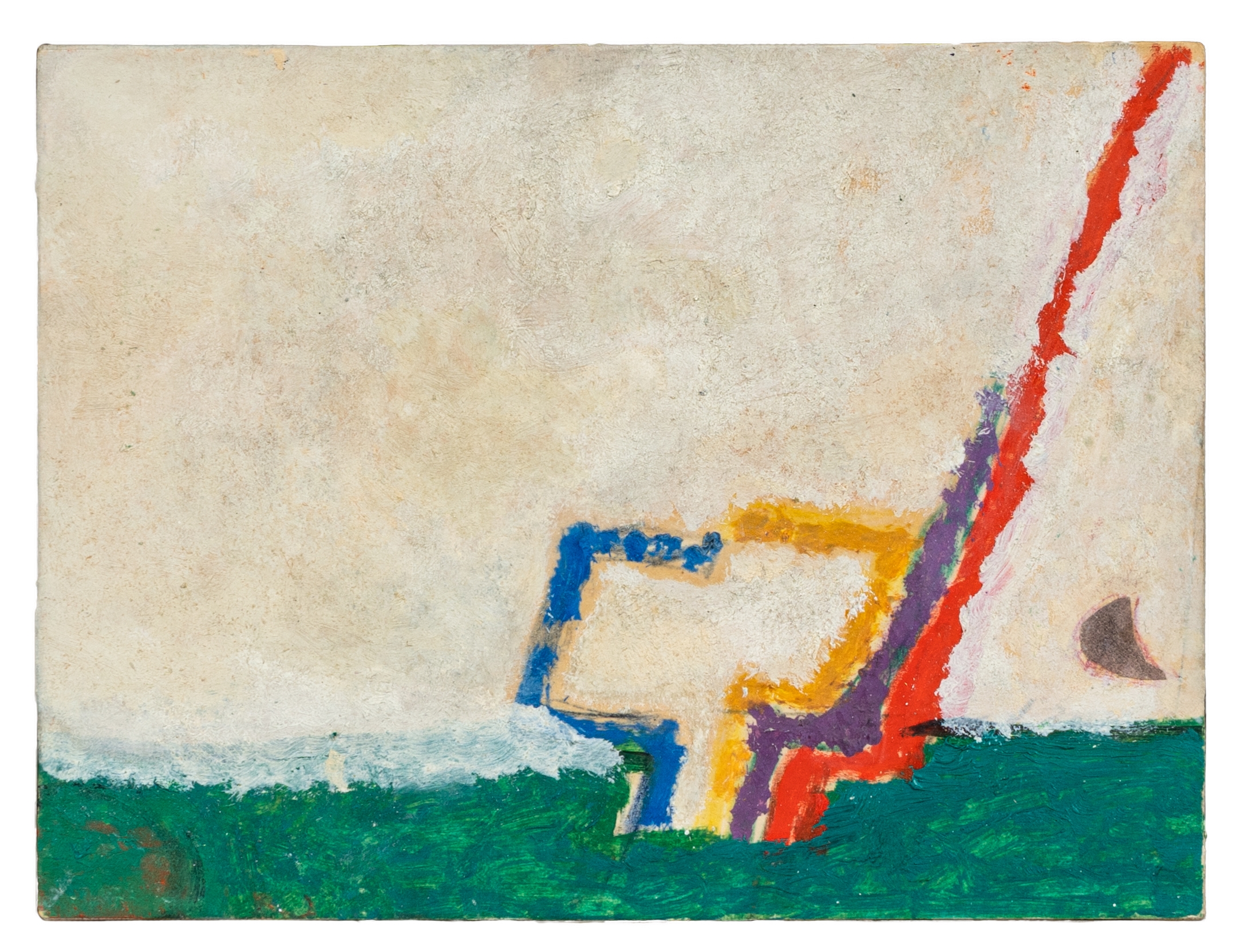 Artwork by Osvaldo Licini, Fiore fantastico, Made of Oil and collage on paper applied on canvas