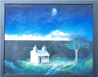 Pembrokeshire cottage in an expansive landscape with full moon - Raul Speek