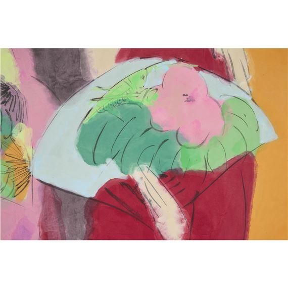 Walasse Ting | 丁雄泉(1929-2010) 二美图压克力彩宣纸裱于画布| MutualArt