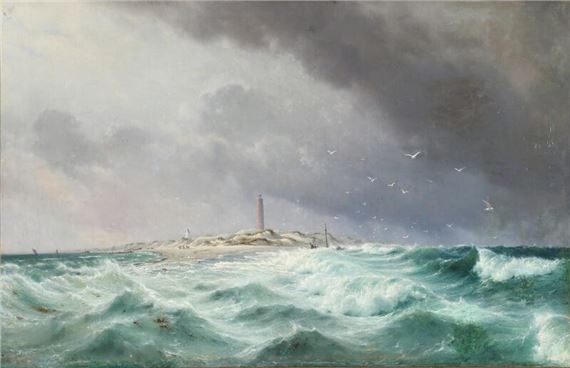 Carl Neumann | A coastal scene from Skagen (1866) | MutualArt