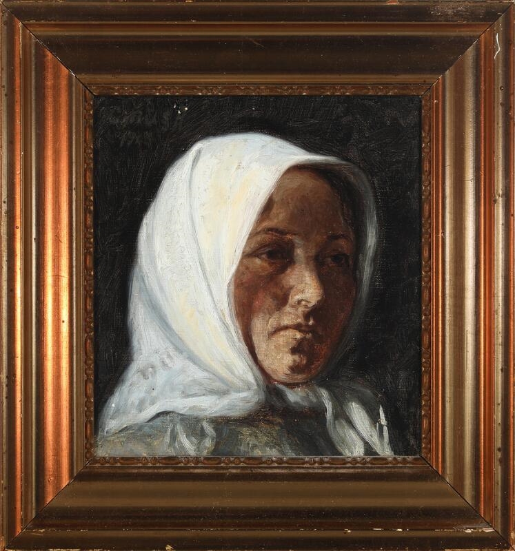 Artwork by Cilius Andersen, A pair of portraits of a man and a woman, Made of Oil on canvas and oil on cardboard