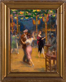 Dancing at the festival of the Virgin of La Paloma - Jose Bermejo