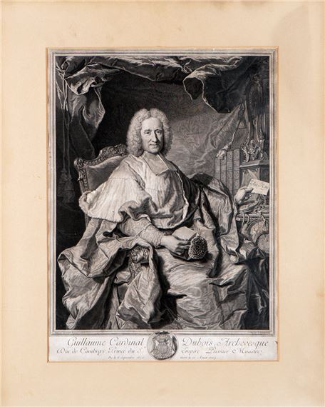 Guillaume Cardinal Dubois Archeveque by Hyacinthe Rigaud, Pierre Drevet, 1724
