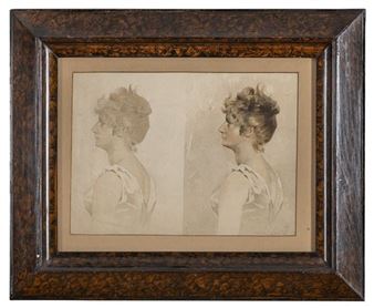 ACQUERELLO DONNA IN DUE POSE DI PAULINE DELACROIX GARNIER - Pauline Delacroix-Garnier