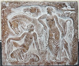 2 Frauenakte mit Pferden - Emil Sutor