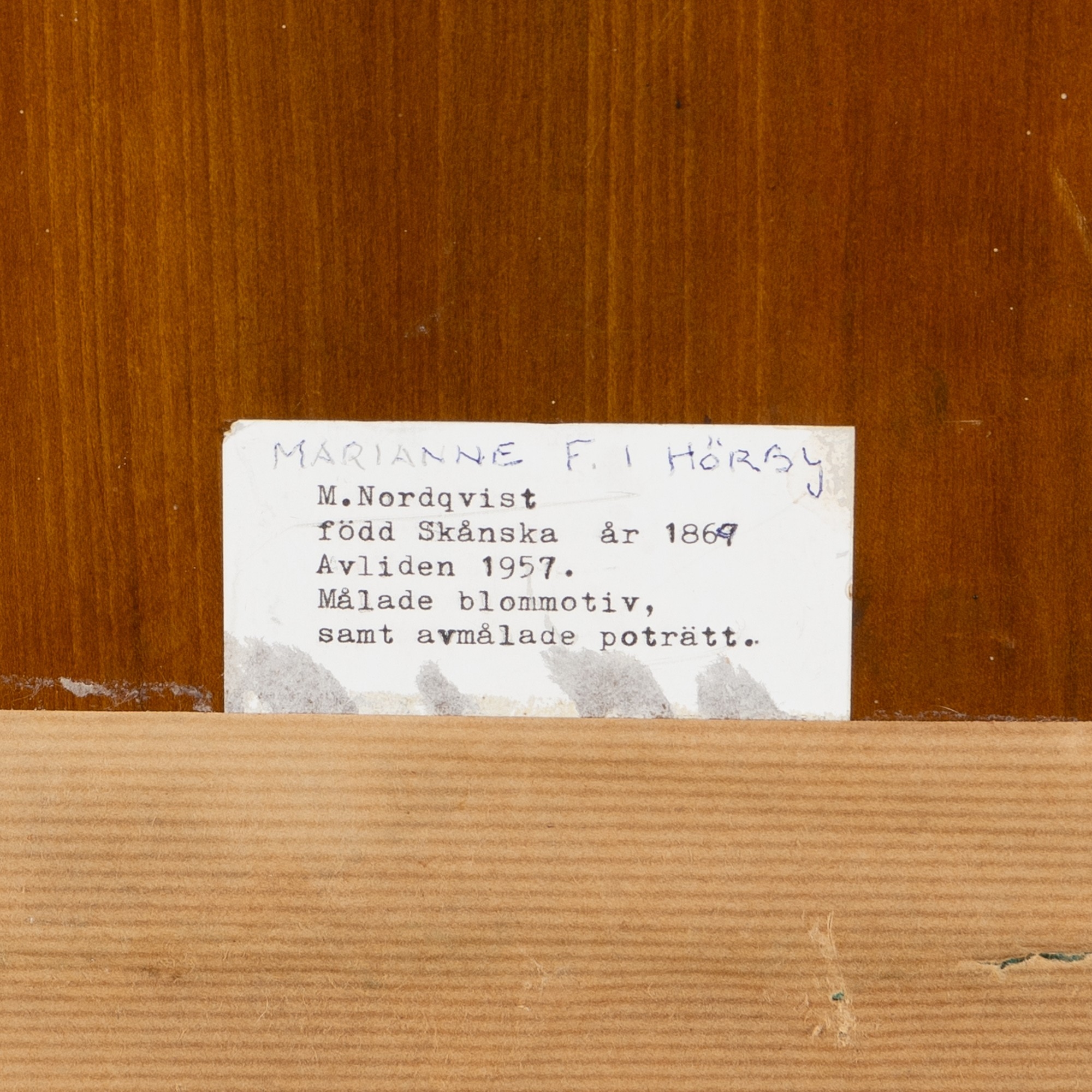 Artwork by Marianne Nordqvist, Still life with flowers, Made of oil