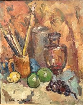 Nature-morte aux pinceaux - Jacqueline Bastien Sclower