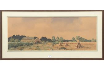 Landschap met boerderij - Arie Zonneveld