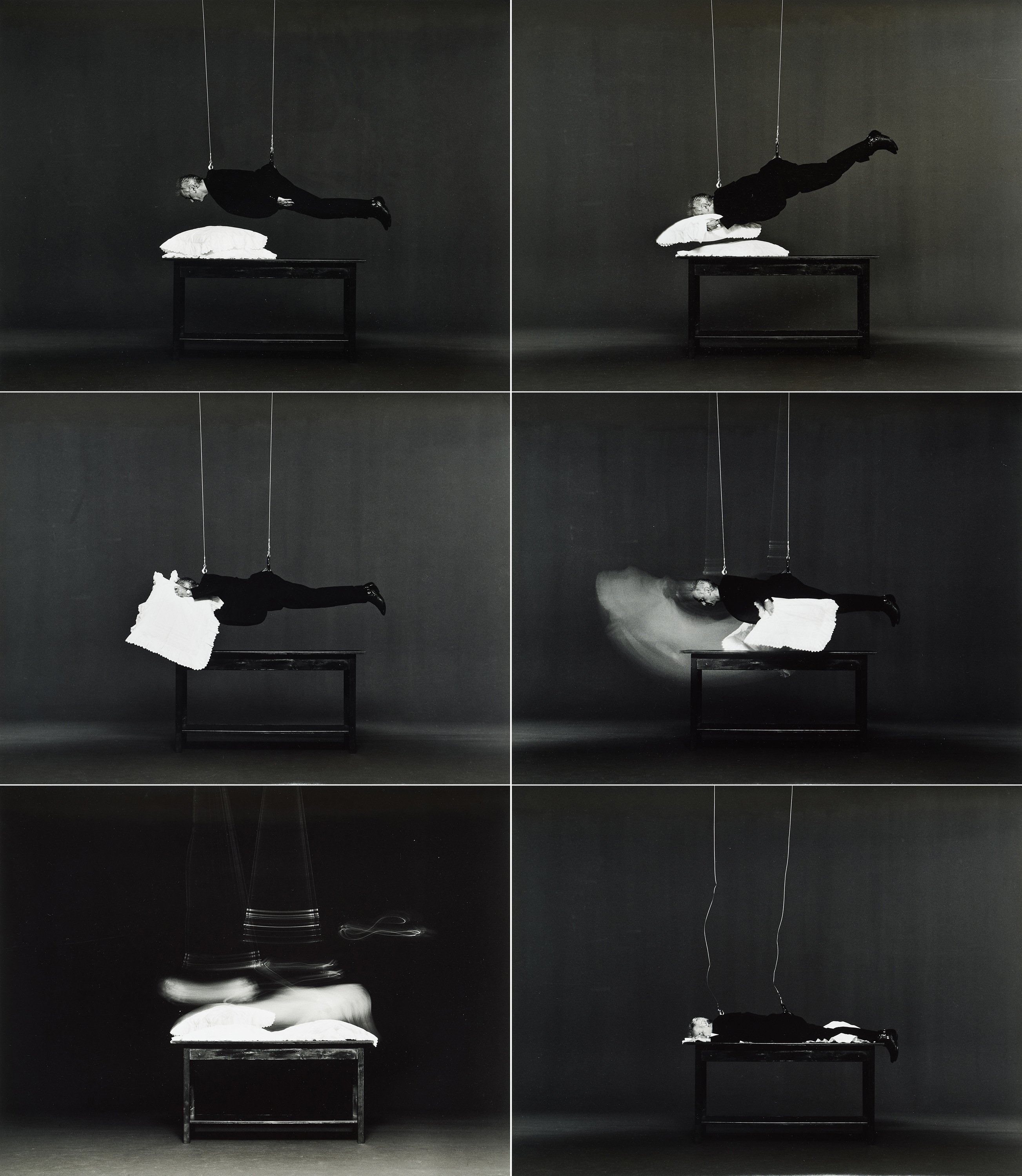 Artwork by Jürgen Klauke, Desasteriöses Ich "Daseinsrenovierung"., Made of gelatin silver prints