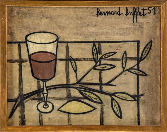 ベルナール・ビュッフェ,Nature morte au verre de vin