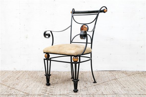 John Fatse | Decorator Painted Hand Wrought Iron And Stone Inlaid ...