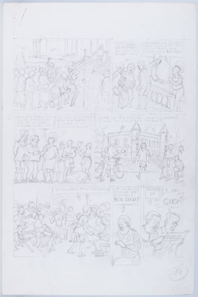 Artwork by Mongo Sisé, 6 planches des aventures de Matamata et Pilipili et