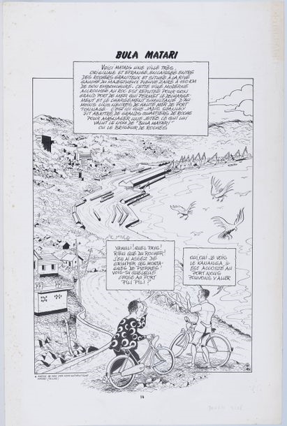 Artwork by Mongo Sisé, 6 planches des aventures de Matamata et Pilipili et