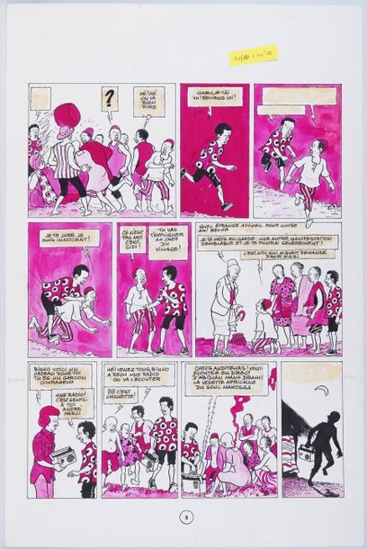 Artwork by Mongo Sisé, 6 planches des aventures de Matamata et Pilipili et