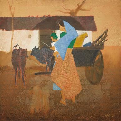 Untitled (Mother and Child) by N.S. Bendre, 1987