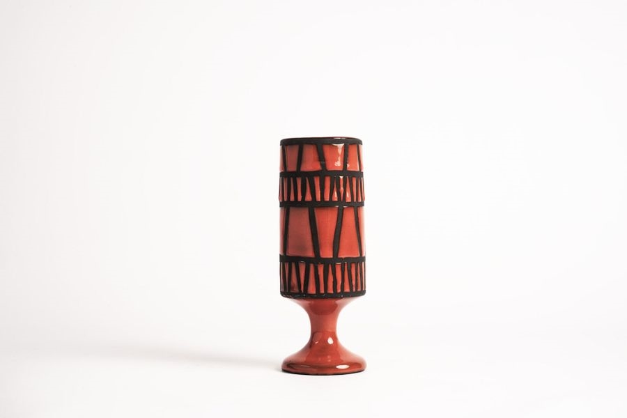 Roger Capron | Mazagran in orange-glazed earthenware with blue ...