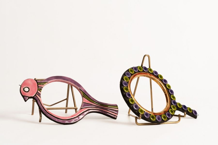 Mithé Espelt | Set of two glazed ceramic face-to-face mirrors. The ...
