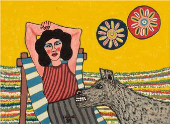 Figura e cane - Crescenzio Cane