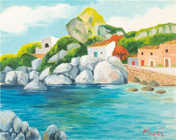 Paesaggio marino e caseggiati by Renzo Meschis, 2017