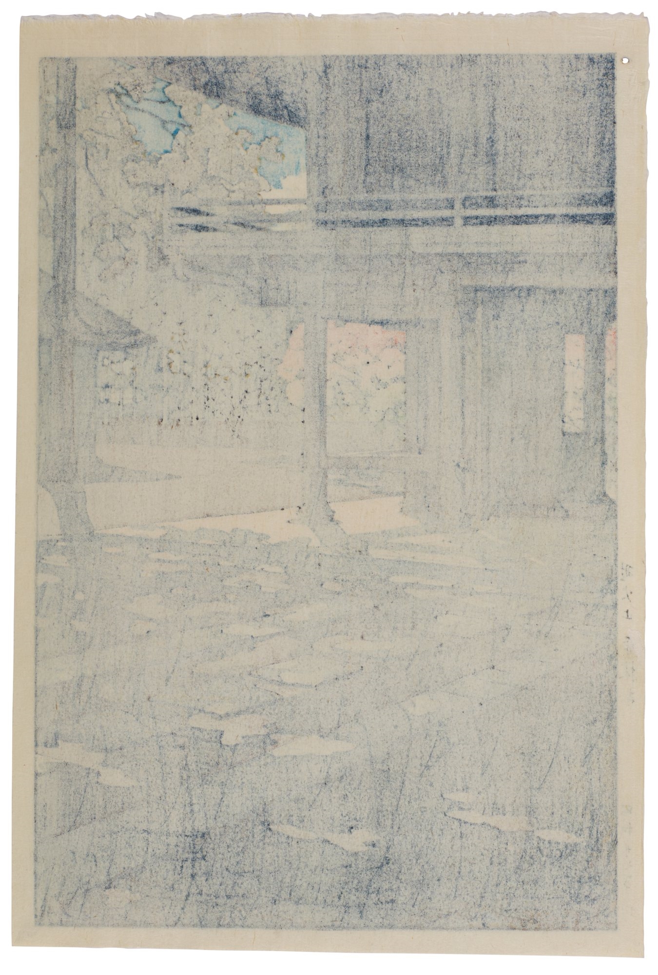 Artwork by Hasui Kawase, Four woodblock prints depicting temples, Made of woodblock print