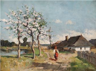 Peasant Girl on the Path - Teodor Harșia