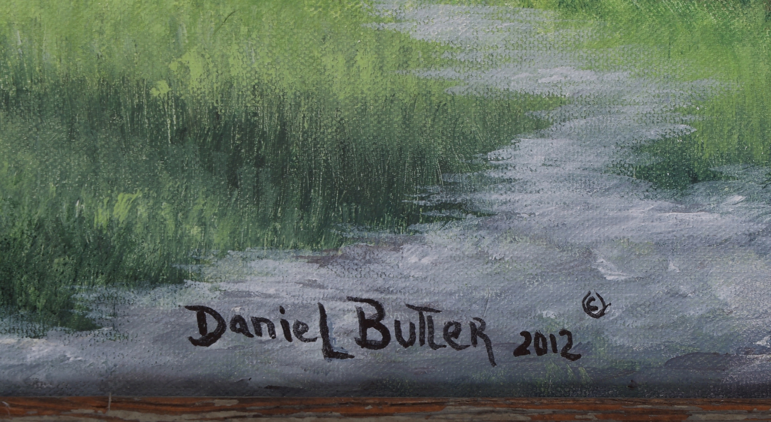 Daniel Butler | DANIEL BUTLER OIL ON CANVAS RURAL SCENE WITH TURKEYS ...