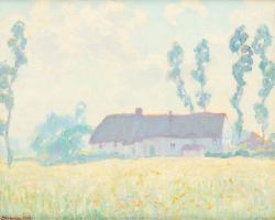 La ferme au toit rouge en été by Jean Stevan