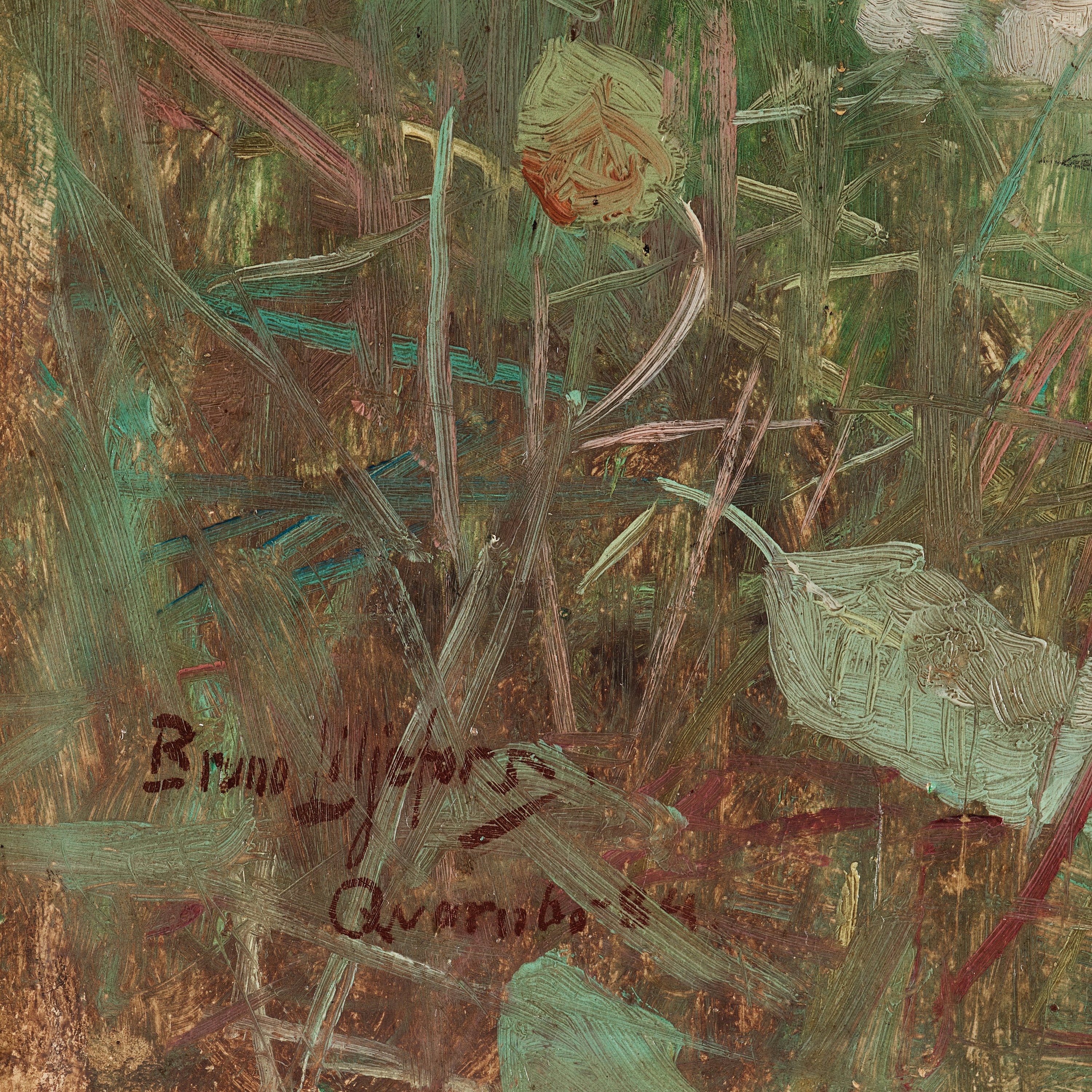 Artwork by Bruno Liljefors, Kitten in the grass, Made of Panel