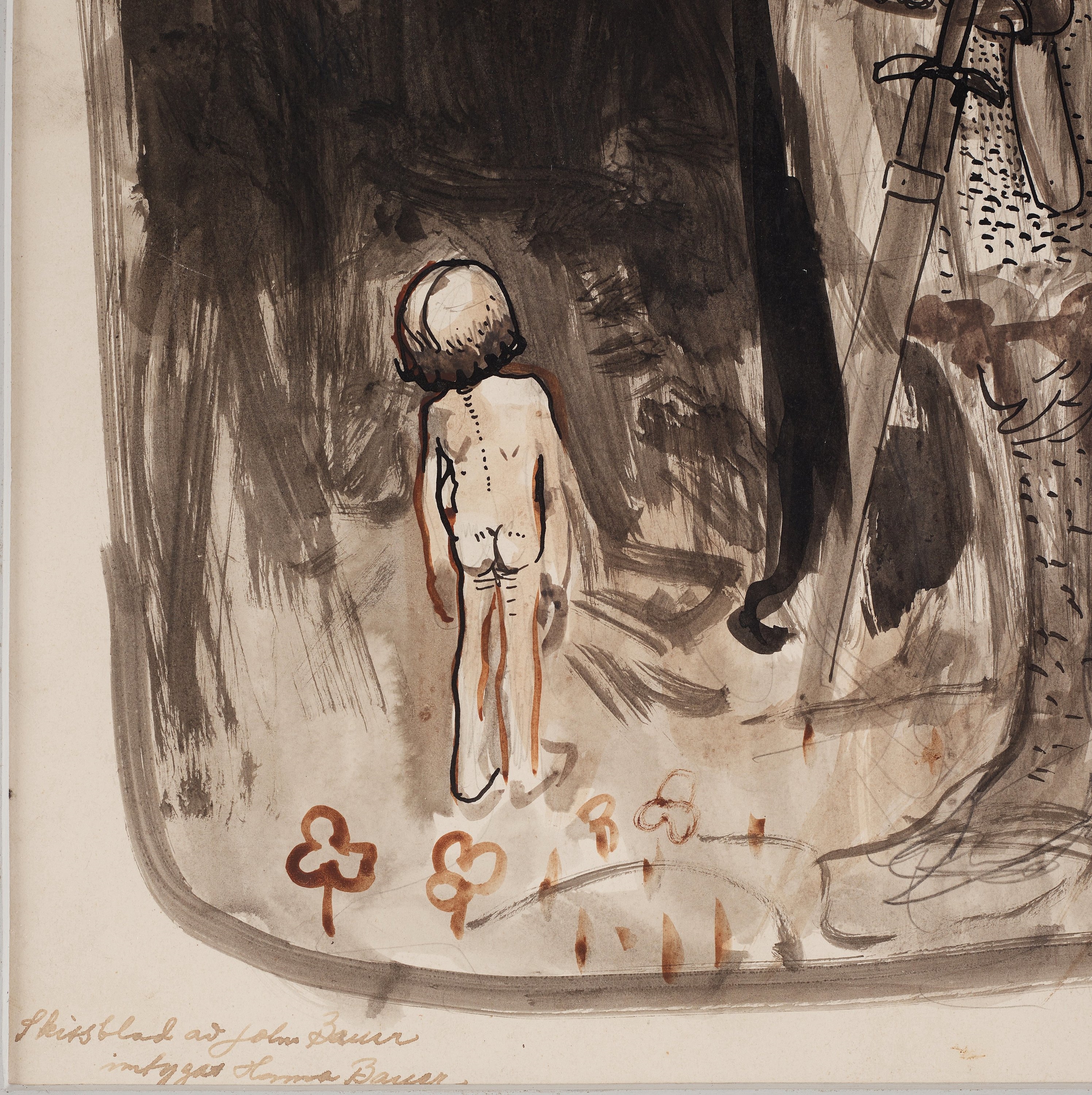 Artwork by John Bauer, Young Boy and Knight in the Woods, Made of Mixed media on paper