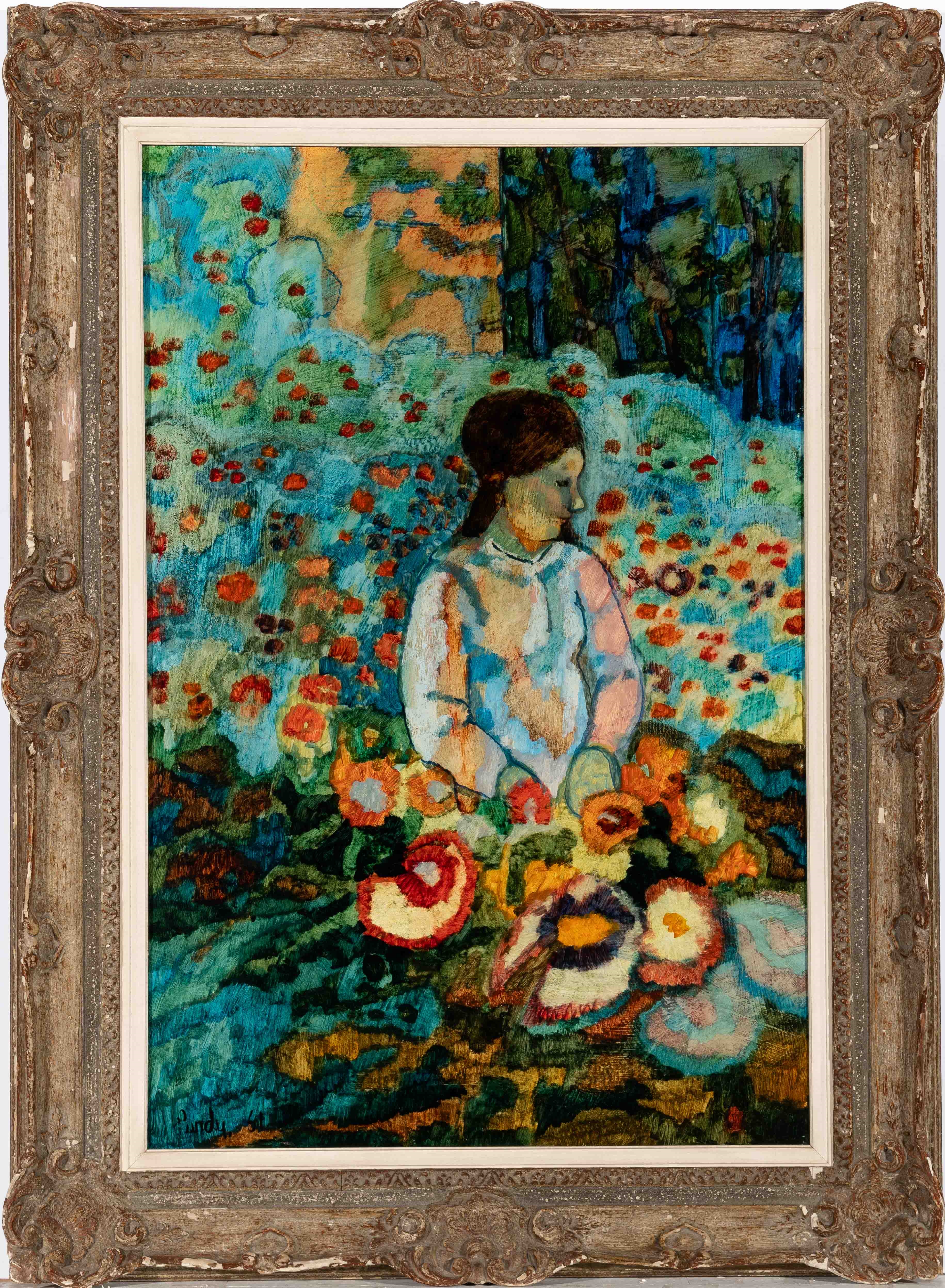 Donald Roy Purdy | Portrait of a Woman Tending to her Garden | MutualArt