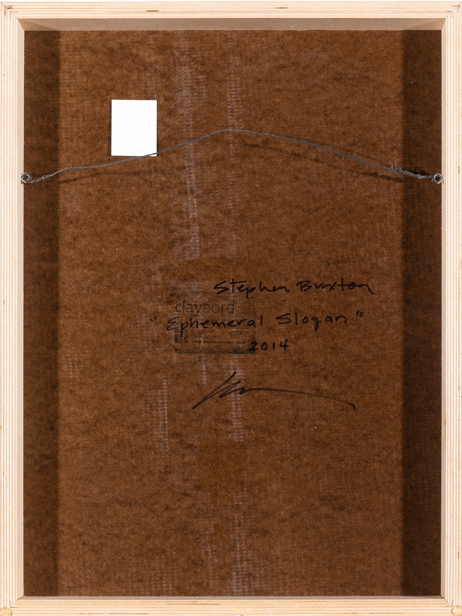 Artwork by Stephen Buxton, Ephemeral Slogan, Made of panel