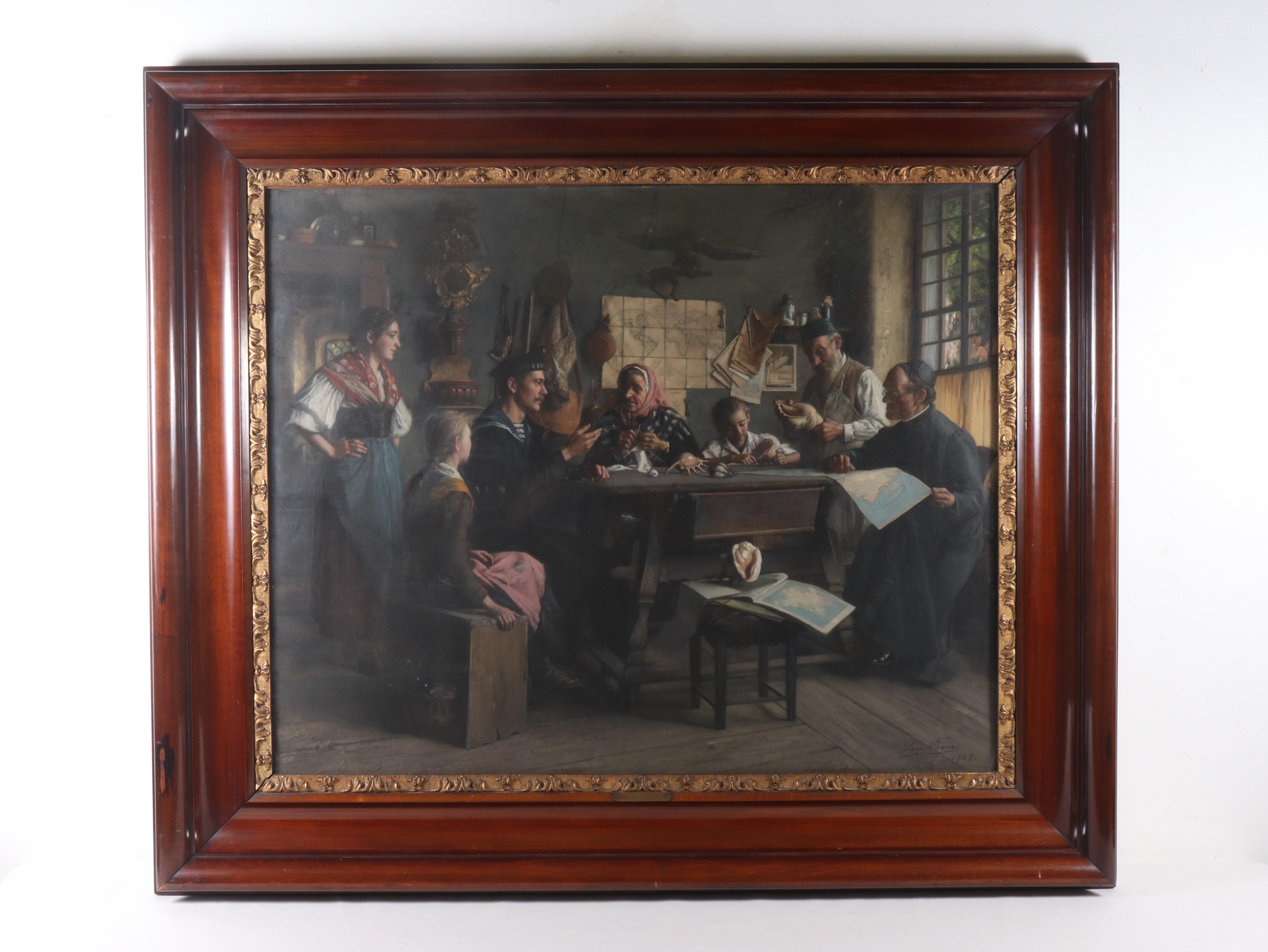 Artwork by Leopold Bara, Die Heimkehr des jungen Seemannes, Made of oil on canvas