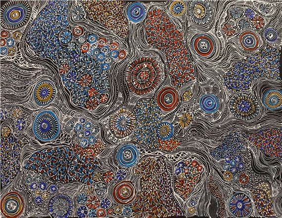 Bush Leaves by Abie Loy Kemarre, Painted in 2022