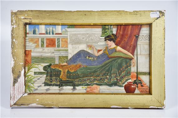 reclining figure on chaise longue - Ernest Freeman