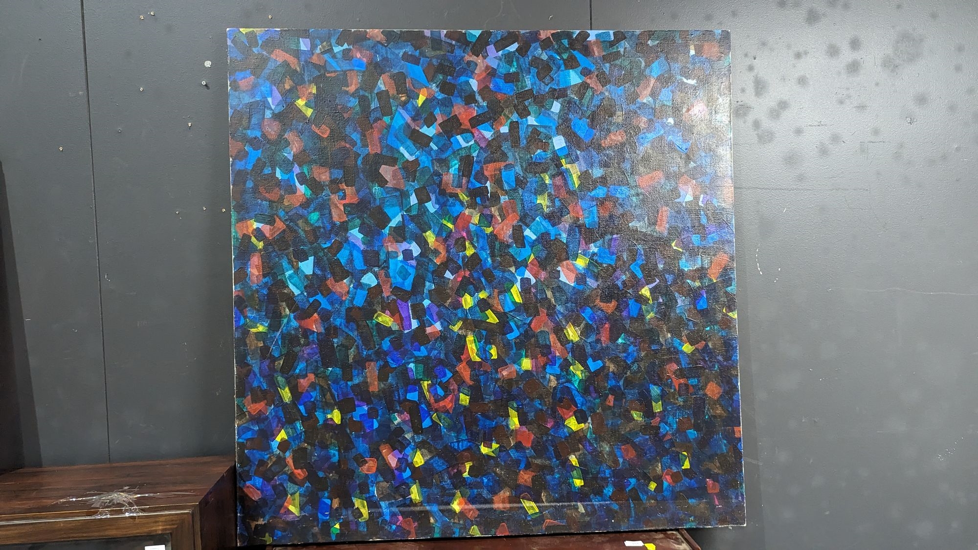 Artwork by Stuart Giles, Abstract in Blue, Made of Blue, Oil on Canvas