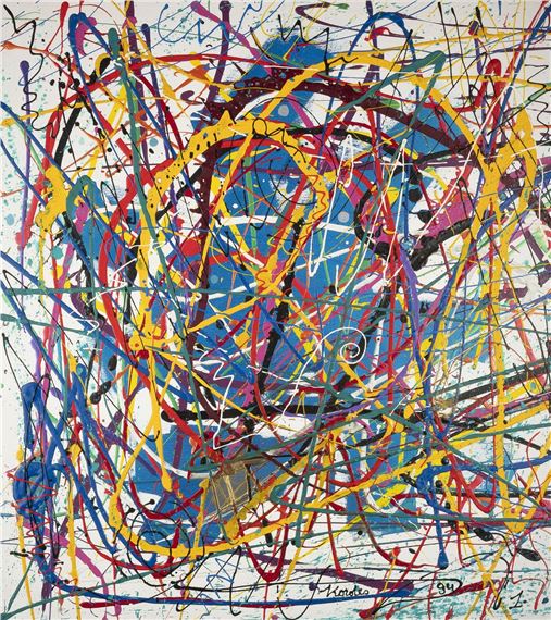 PAIR OF ABSTRACT COMPOSITIONS by Horst Kordes, 1994